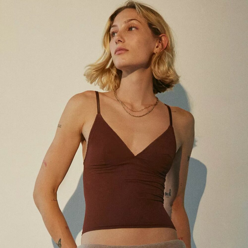 Out From Under Je T'aime Mesh Cropped Cami